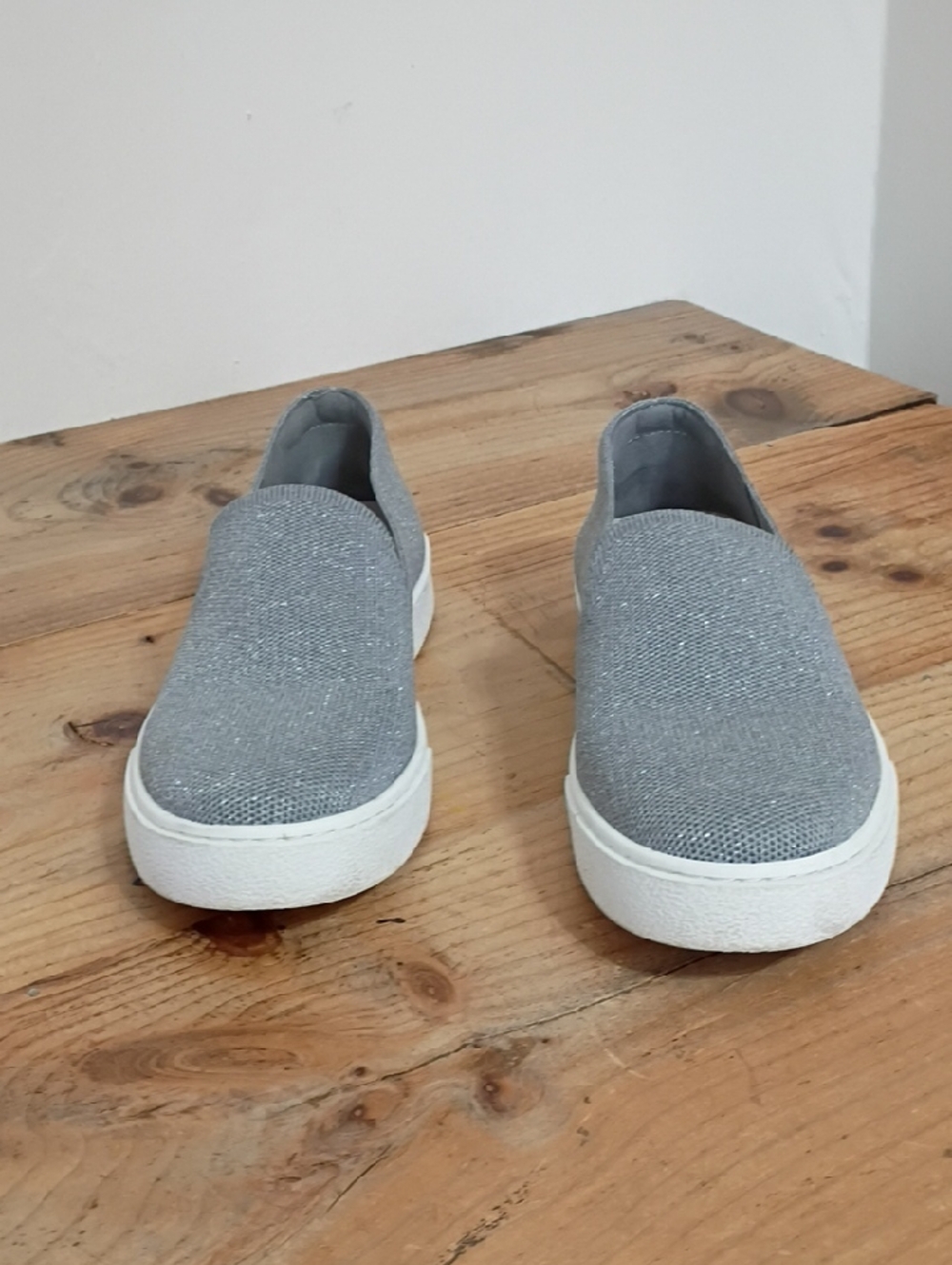 Vivaia Silver Knit Slip On Sneakers Size 39 - Picture 5 of 11